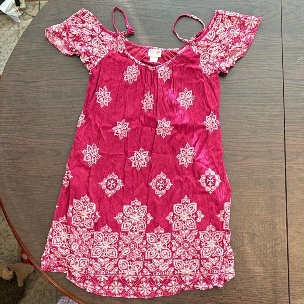 Mossimo Supply Co. Pink and White Young Adult Dress